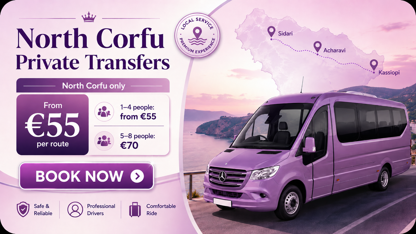 cheap north corfu transfer